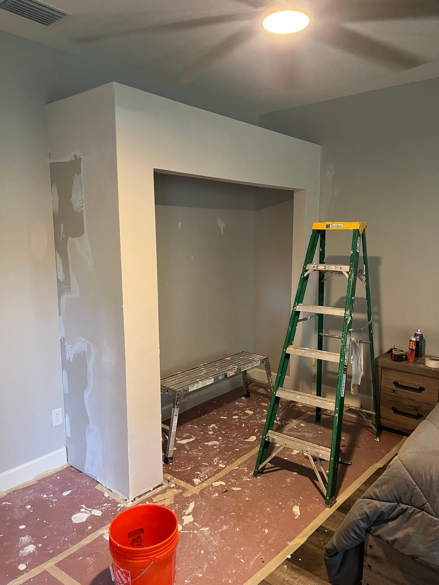 Custom built-in opening after drywall installation